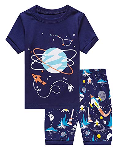 Space Pajamas Short Set 100 Cotton Infant Kid 18 24 Months