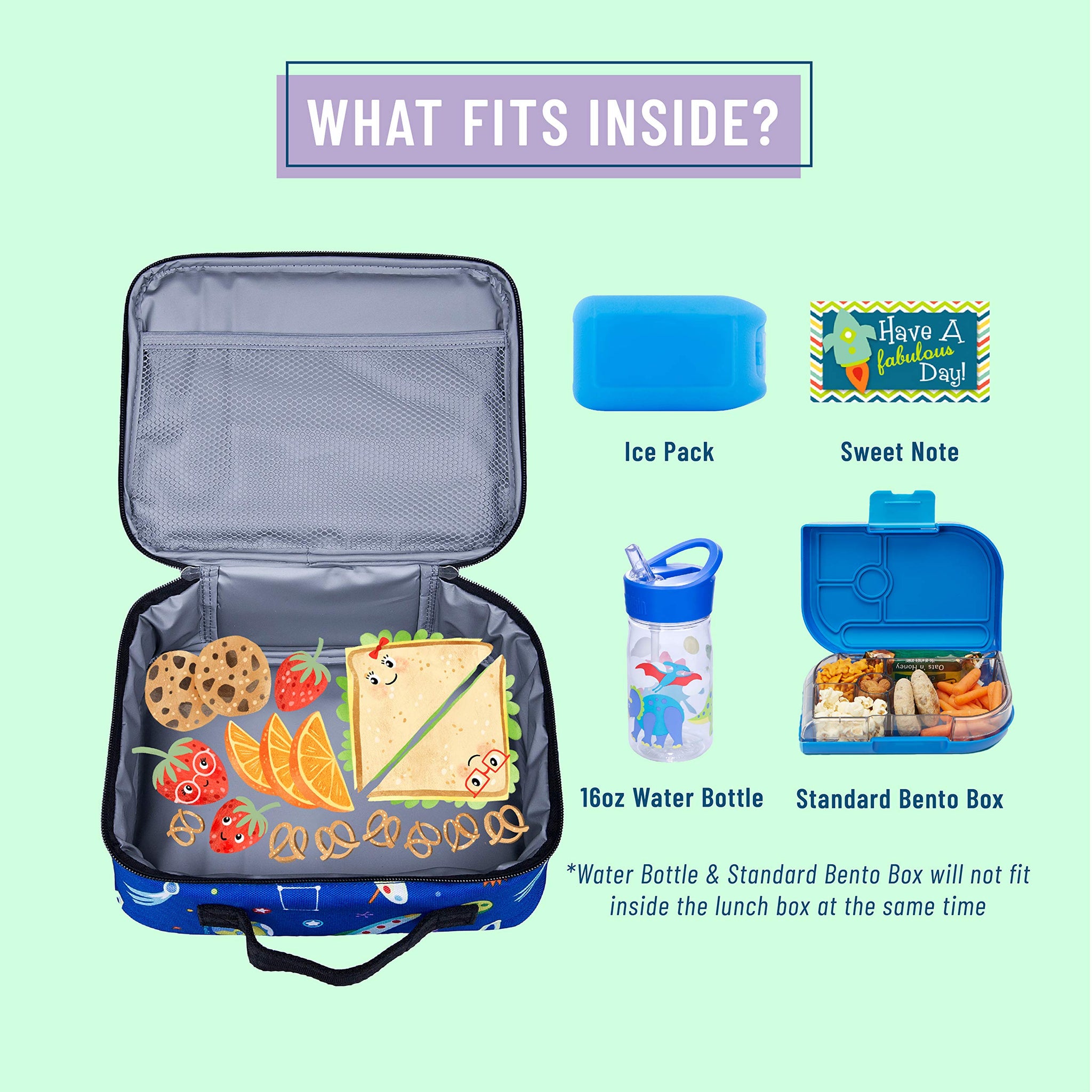 Kids Space Lunch Box Insulated for Little Boys Girls Toddlers Preschool  Kindergarten Insulated Supplies for Back to School Supplies Lunchbox with